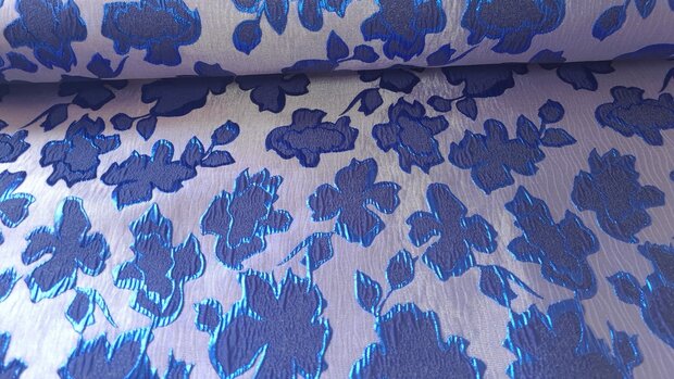 Jacquard Flower Royal Blue