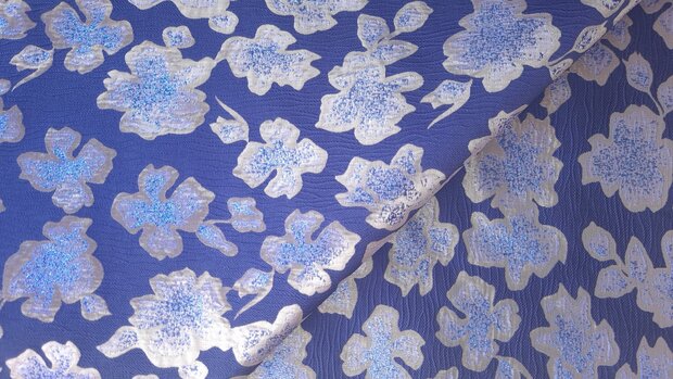 Jacquard Flower Royal Blue