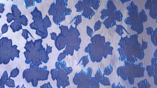 Jacquard Flower Royal Blue