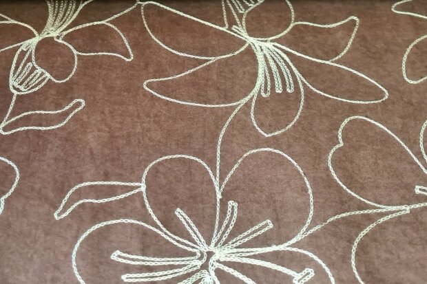 Faux Su&egrave;de Embroidery Brown
