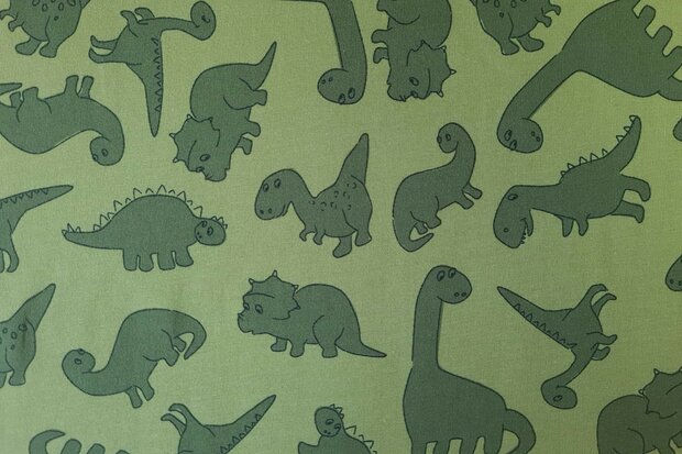 Cotton Jersey Dino Dark Green