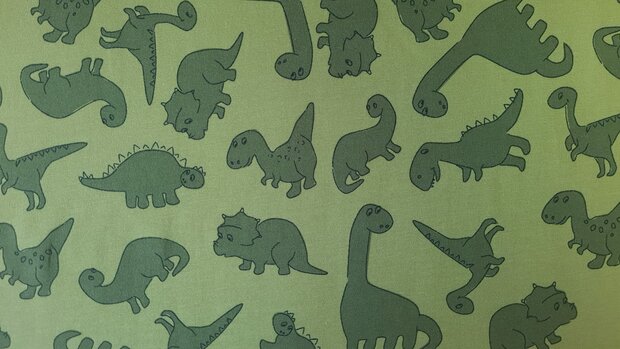 Cotton Jersey Dino Dark Green