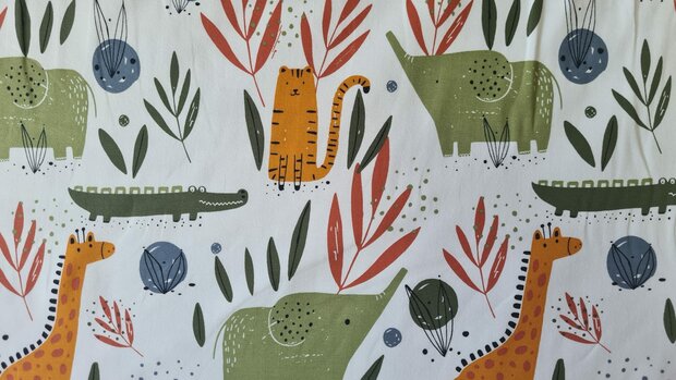 Cotton Jersey Simply Animals Off White