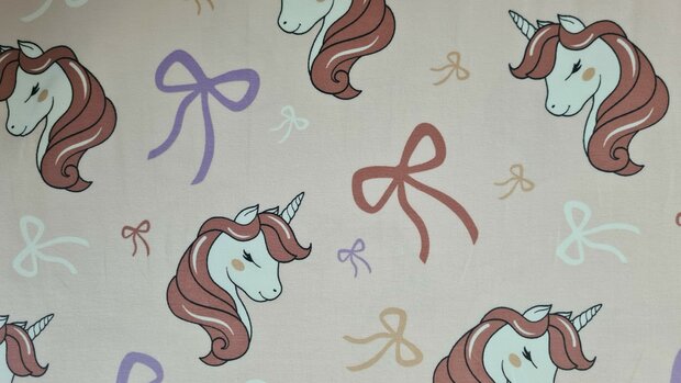 Cotton Jersey Unicorn Light Ros&eacute;