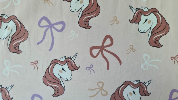 Cotton Jersey Unicorn Light Ros&eacute;