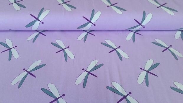 Cotton Jersey Dragonfly Lilac