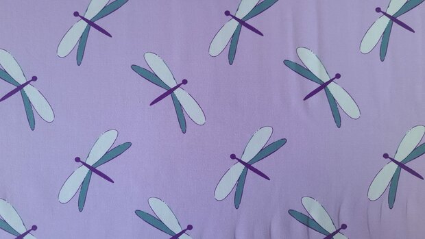 Cotton Jersey Dragonfly Lilac