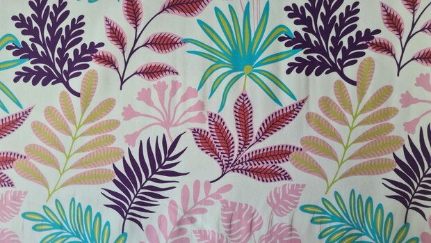 Cotton Jersey Leaves Multicolour