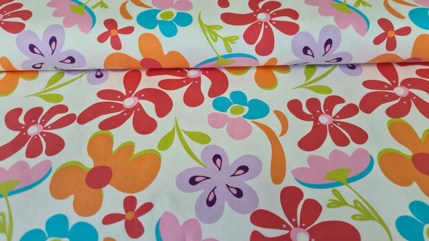 Cotton Jersey Sunny Flowers Multicolour