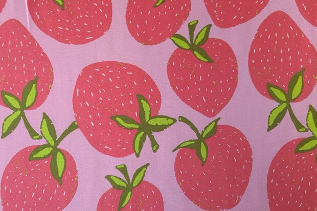 Cotton Jersey Strawberries 