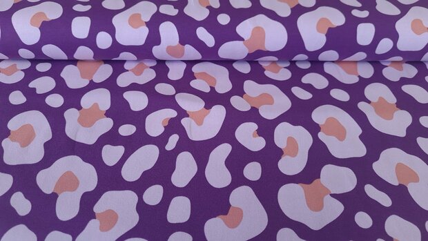 Cotton Jersey Leo Spots Purple