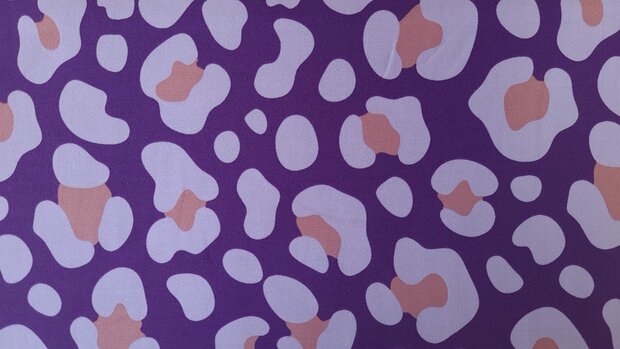 Cotton Jersey Leo Spots Purple