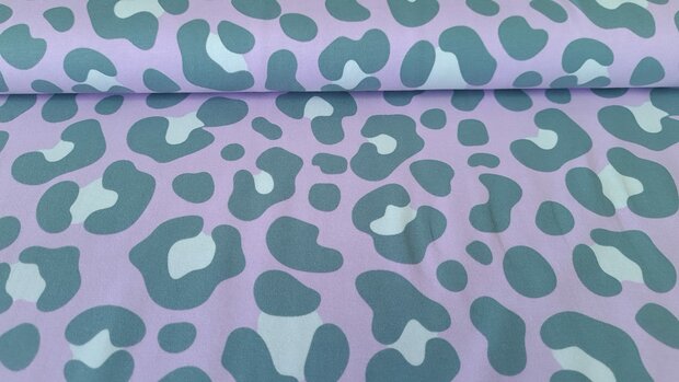 Cotton Jersey Leo Spots Lilac/Ros&eacute;