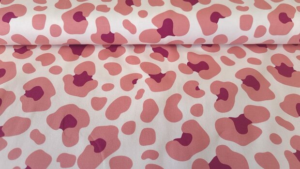 Cotton Jersey Leo Spots Coral