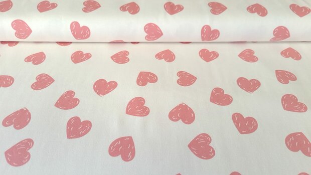 Cotton Jersey Hearts Ros&eacute;
