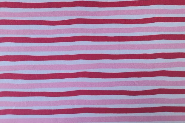 Cotton Jersey Stripes Pink