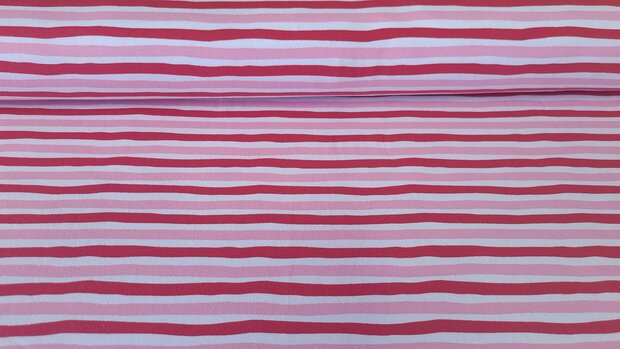 Cotton Jersey Stripes Pink