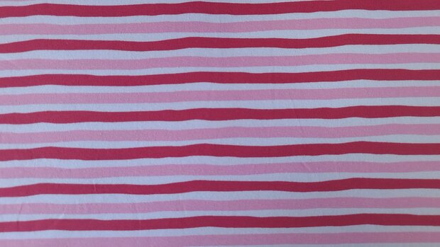 Cotton Jersey Stripes Pink