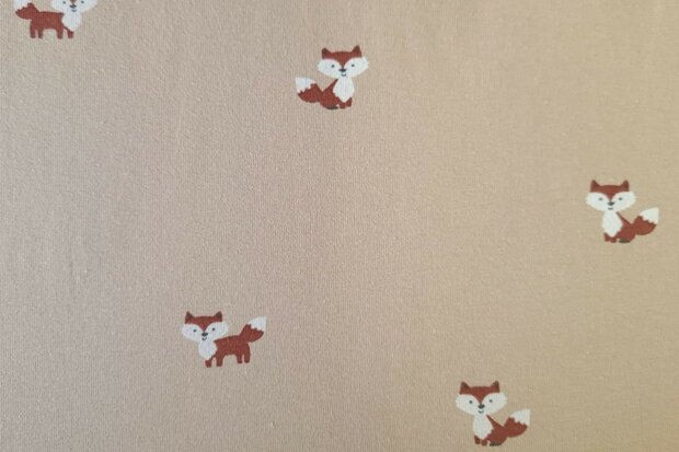 Cotton Jersey Baby Fox Sand