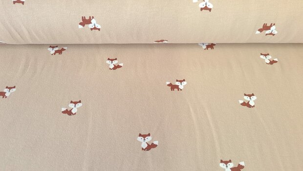 Cotton Jersey Baby Fox Sand