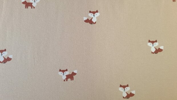 Cotton Jersey Baby Fox Sand