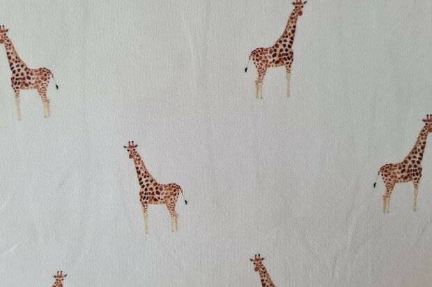 Cotton Jersey Giraffe Off White