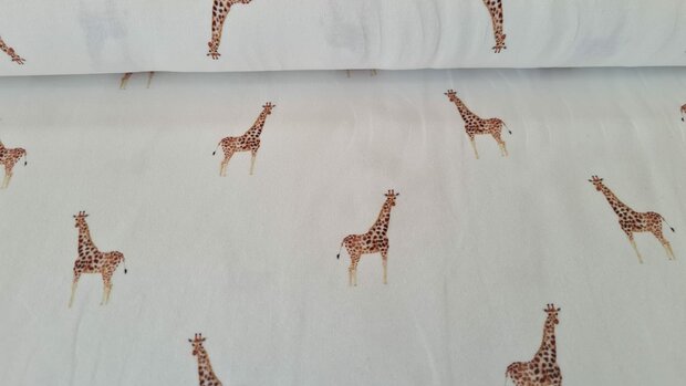 Cotton Jersey Giraffe Off White