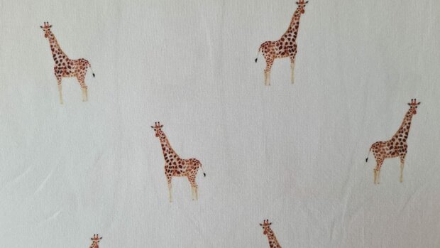 Cotton Jersey Giraffe Off White