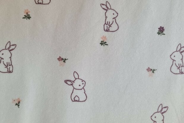 Cotton Jersey Bunny Off White