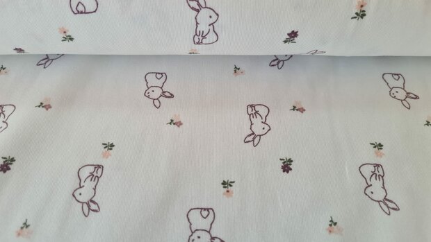 Cotton Jersey Bunny Off White