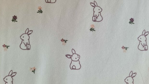 Cotton Jersey Bunny Off White