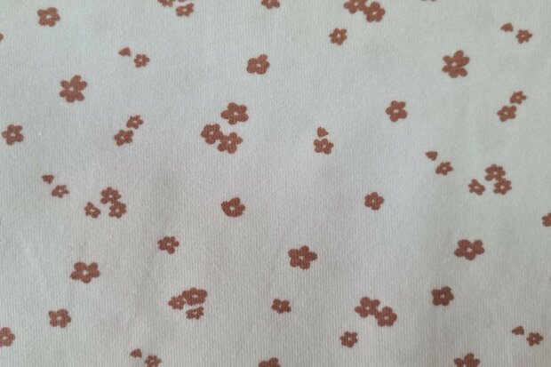 Cotton Jersey Petit Fleurs Off White
