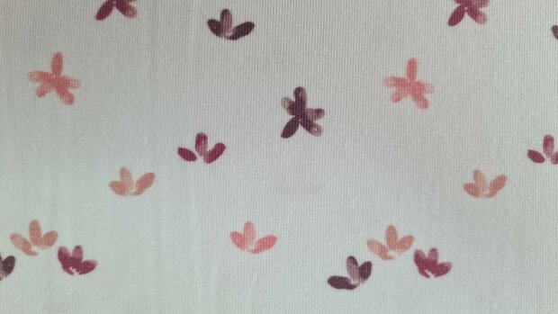 Cotton Jersey Little Leaves Off White
