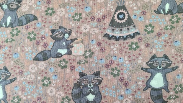 Cotton Jersey Racoon Old Ros&eacute;