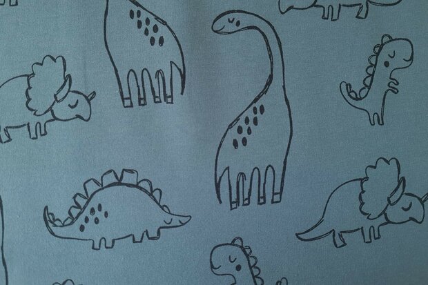 French Terry Dino Old Blue