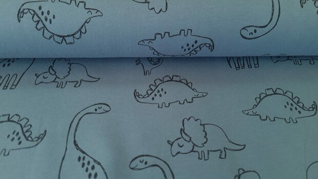 French Terry Dino Old Blue