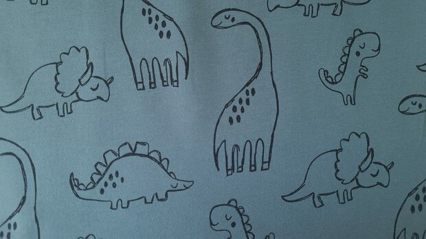 French Terry Dino Old Blue