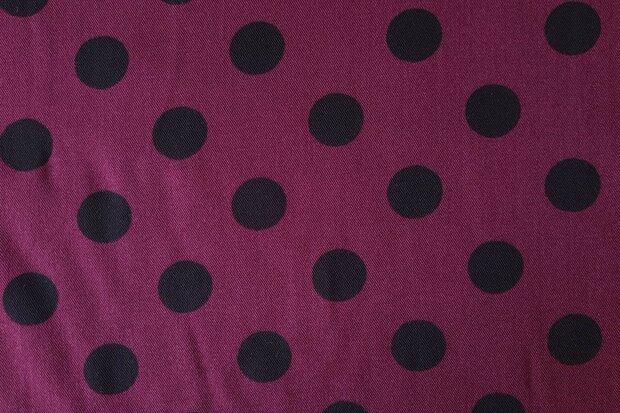 Viscose Twill Polka Dot Red