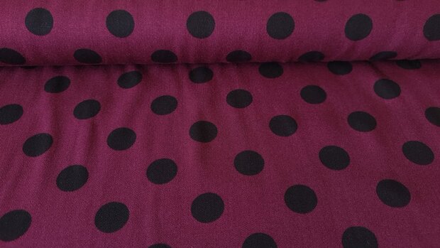 Viscose Twill Polka Dot Red