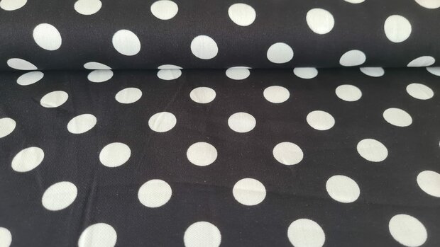 Viscose Twill Polka Dot Black