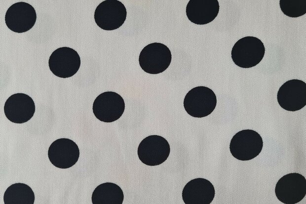 Viscose Twill Polka Dot Off White
