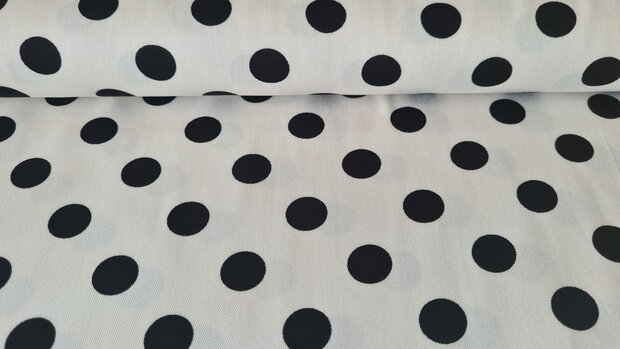 Viscose Twill Polka Dot Off White