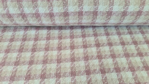 Brushed Boucl&eacute; Check Ros&eacute;