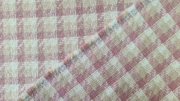 Brushed Boucl&eacute; Check Ros&eacute;