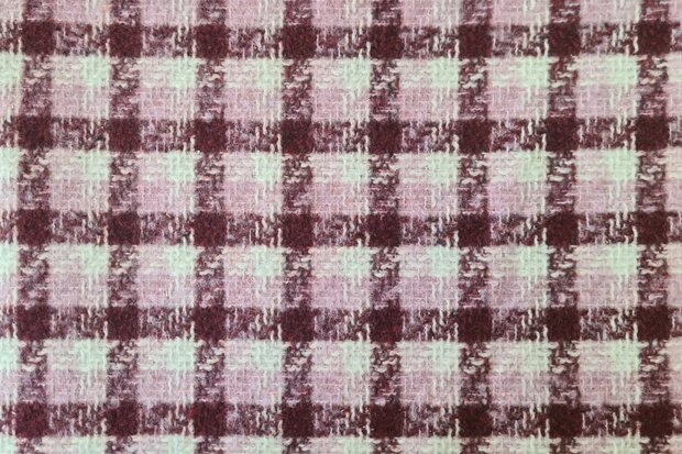 Brushed Boucl&eacute; Check Bordeaux