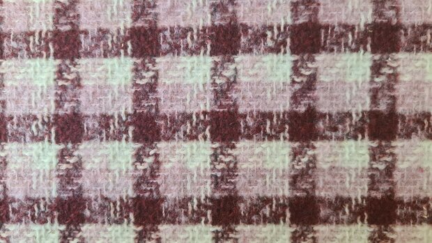 Brushed Boucl&eacute; Check Bordeaux