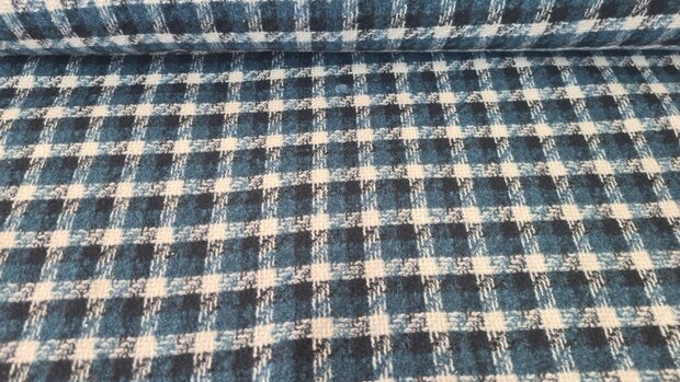 Brushed Boucl&eacute; Check Petrol