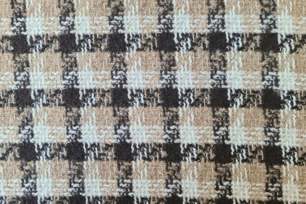 Brushed Boucl&eacute; Check Brown
