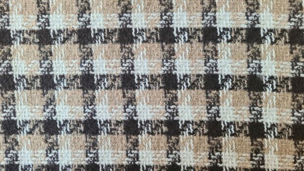 Brushed Boucl&eacute; Check Brown