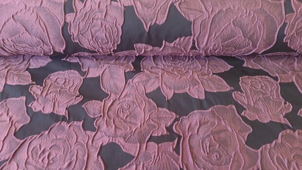 Jacquard Roses Wine Red